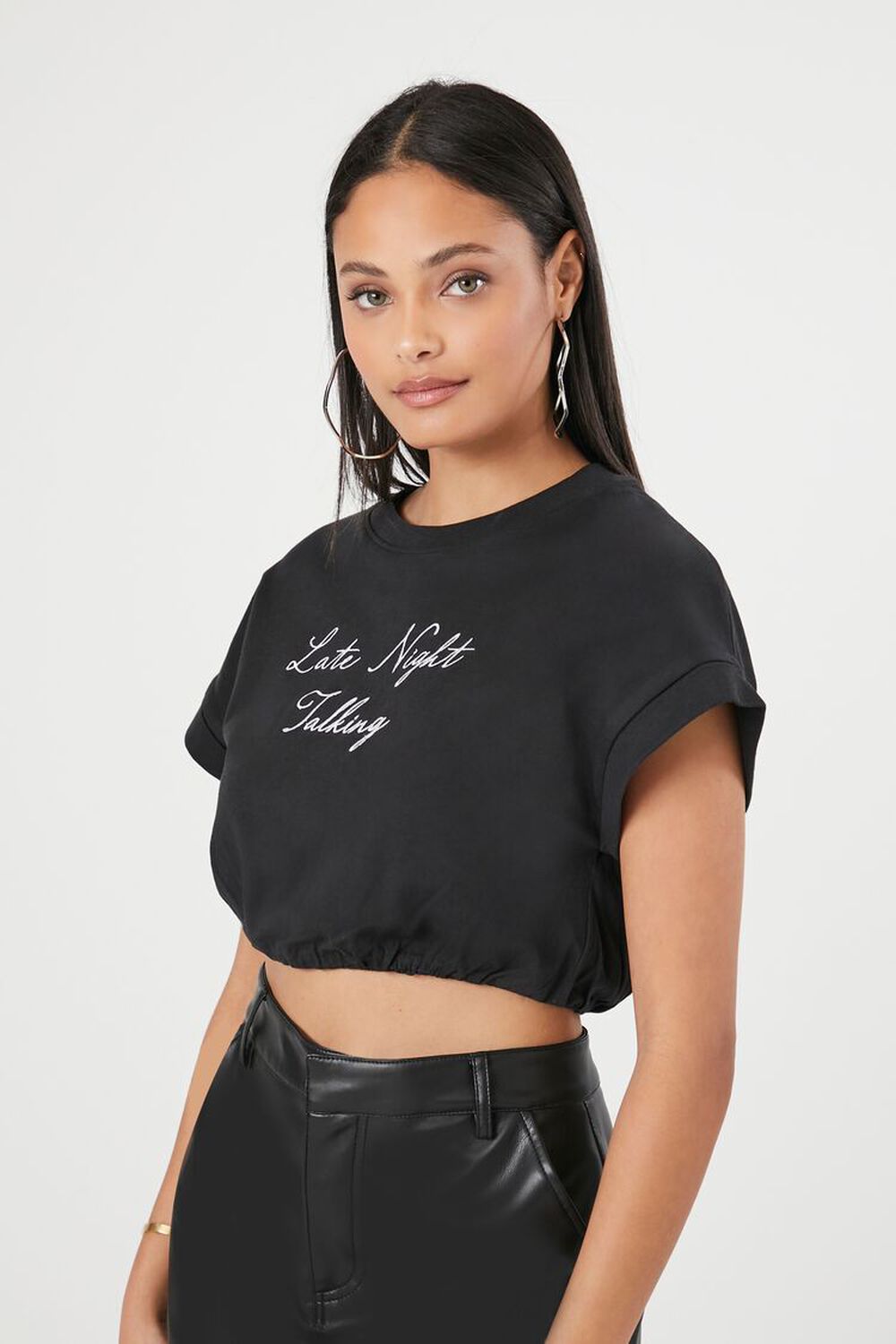 Late Night Talking Cropped Tee